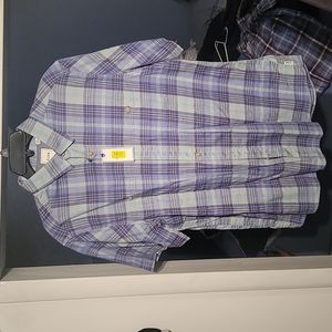 ⭐️⭐️ROWM men's large plaid short sleeve shirt. Color is Balsam